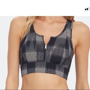 NWT Varley Fay Front Zip High Intensity Sports Bra Color Fragment Check - Large